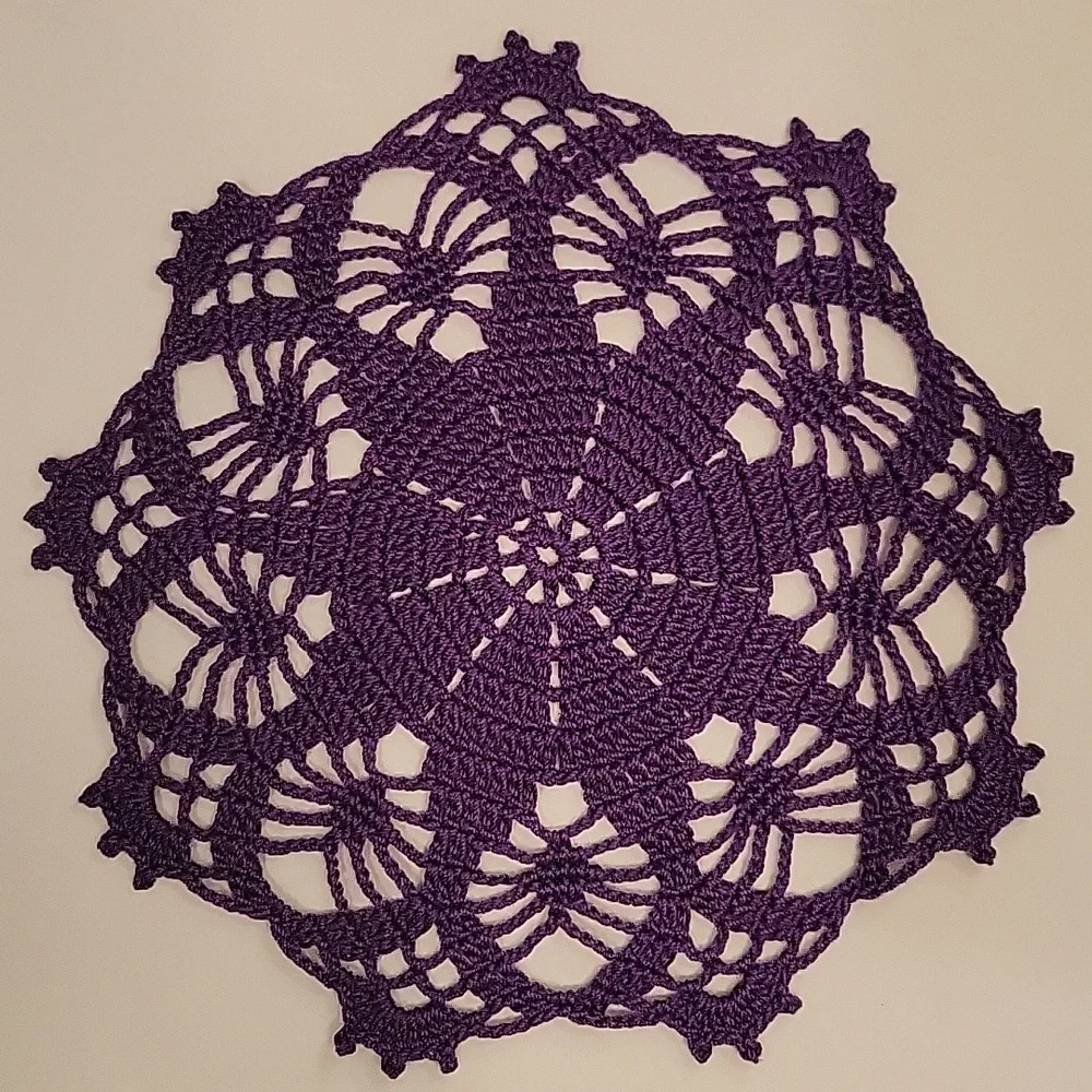 Elegant Purple Crochet Doily